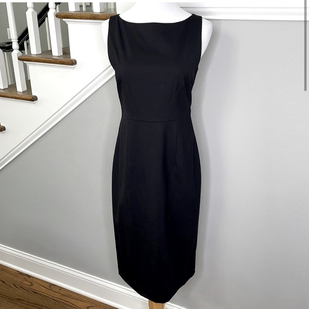 NWT Banana Republic Factory Black Stretch Sleeveless Midi Dress